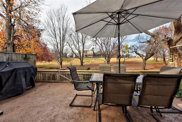 view of patio / terrace with area for grilling and outdoor dining space