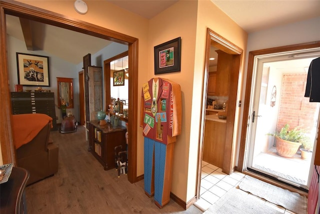 hallway featuring light hardwood / wood-style floors