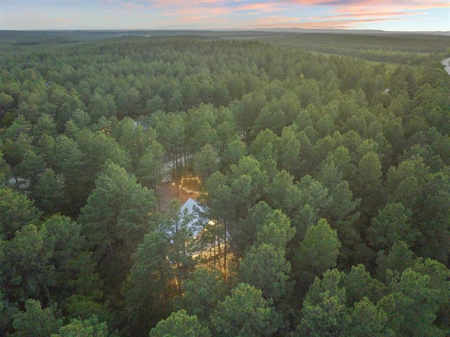 view of aerial view at dusk