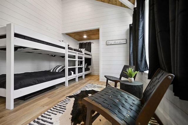 bedroom with light hardwood / wood-style floors