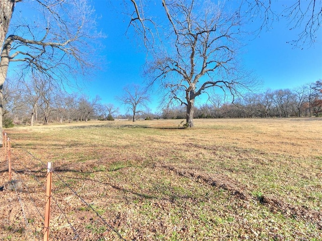 view of yard with a rural view