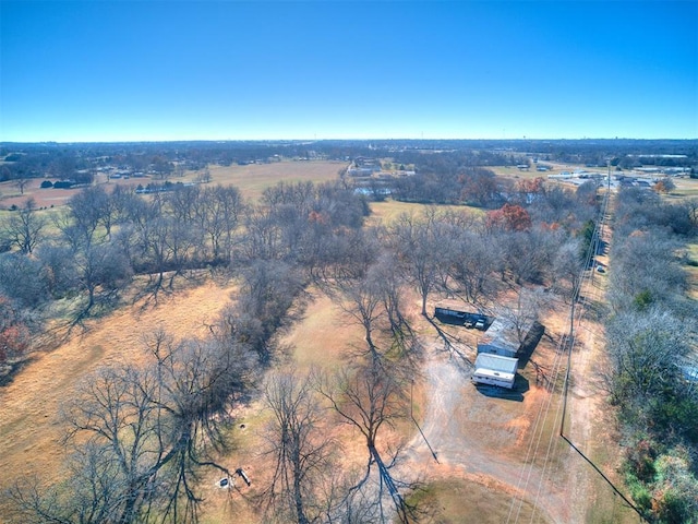 bird's eye view with a rural view