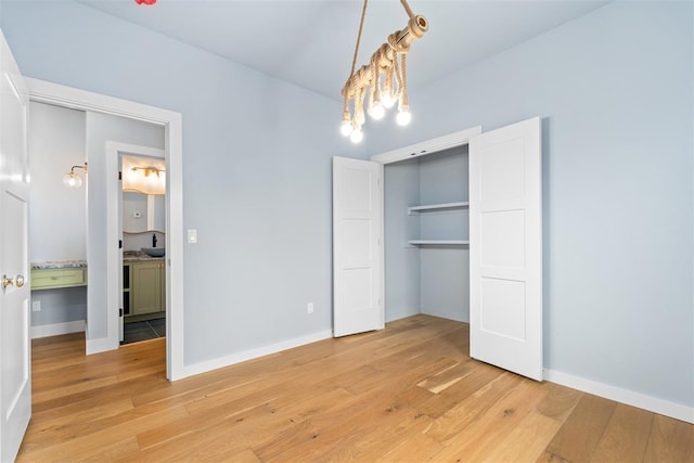 unfurnished bedroom featuring light hardwood / wood-style floors