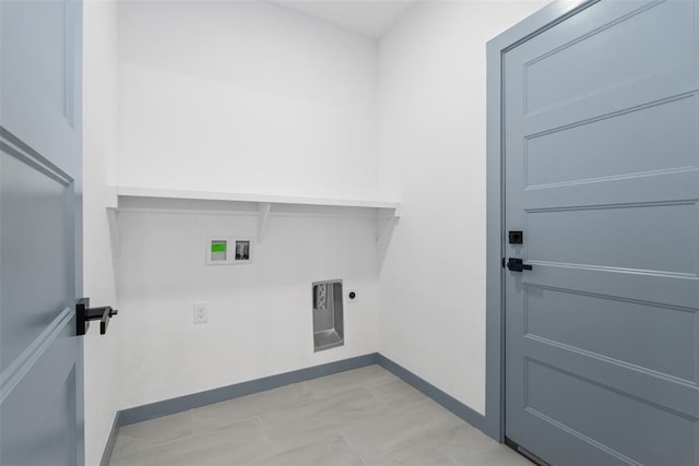 laundry area featuring washer hookup and hookup for an electric dryer