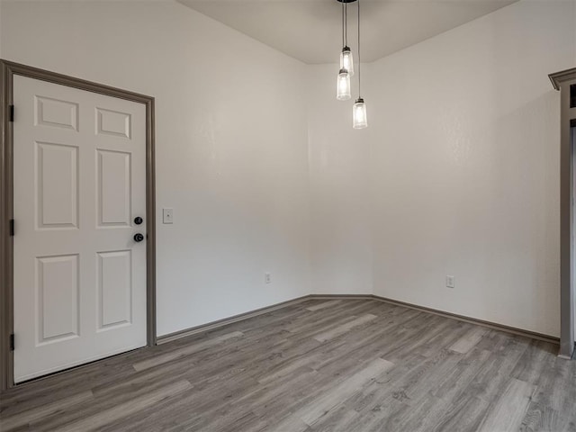 interior space with light hardwood / wood-style flooring