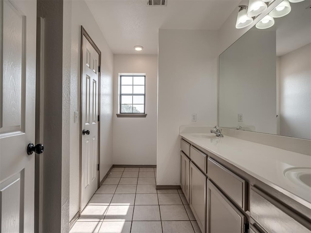 bathroom featuring tile patterned floors and vanity