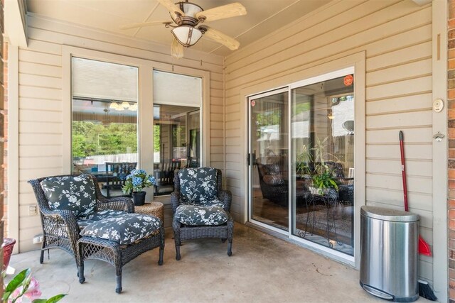 301 Club House Dr, Shawnee, OK 74801 - view of patio featuring a ceiling fan