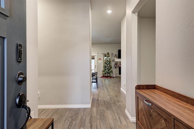 entryway featuring light hardwood / wood-style flooring