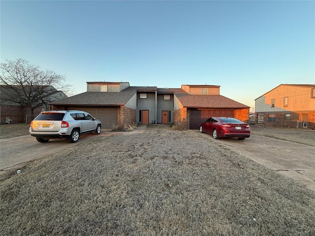 view of front of house with a garage