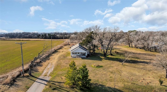 aerial view featuring a rural view