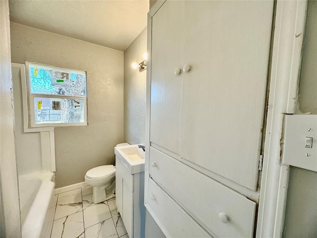 bathroom featuring toilet and vanity