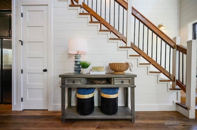 interior space with hardwood / wood-style floors