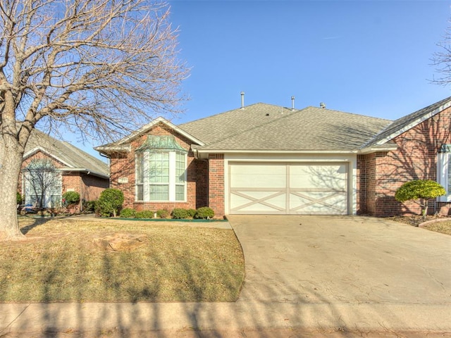 single story home with a garage