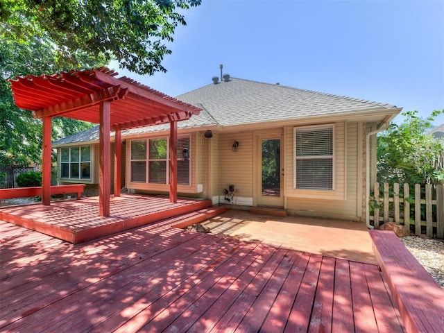 wooden deck with a pergola