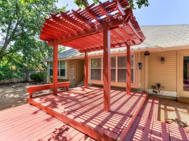 deck with a pergola