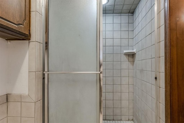 bathroom featuring walk in shower