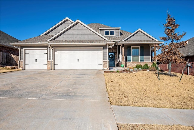 craftsman inspired home featuring a garage