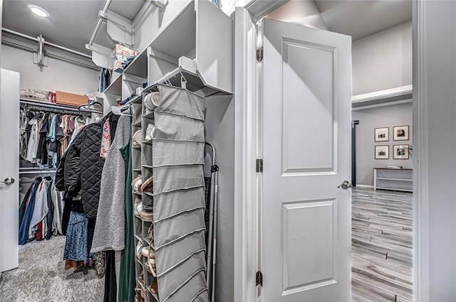 spacious closet with wood-type flooring