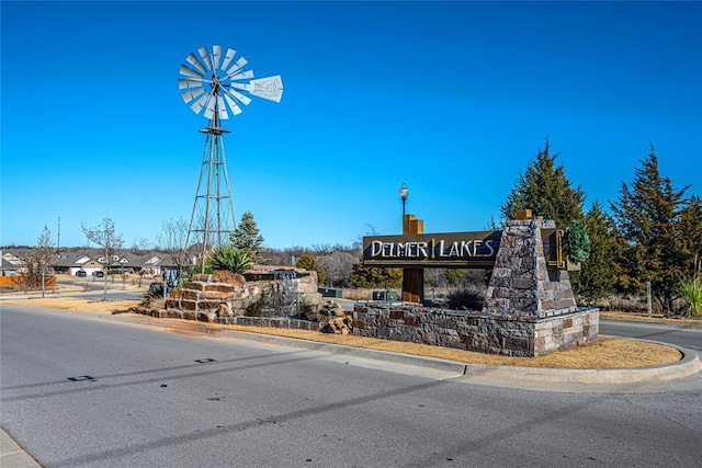 view of community sign