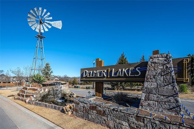 view of community sign