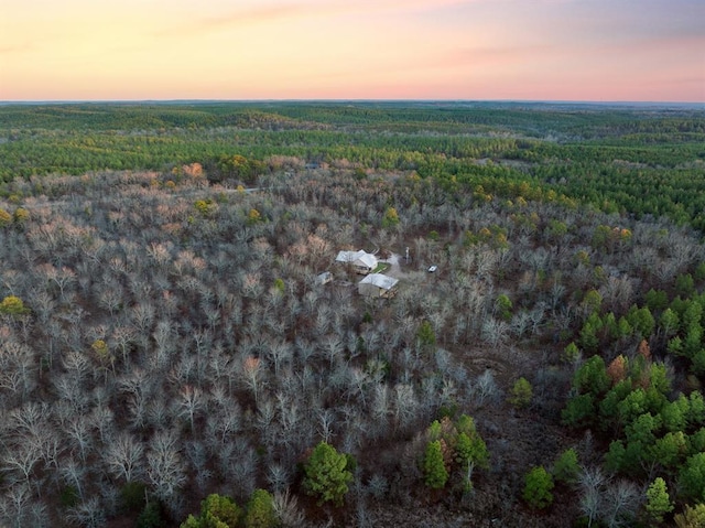 view of aerial view at dusk