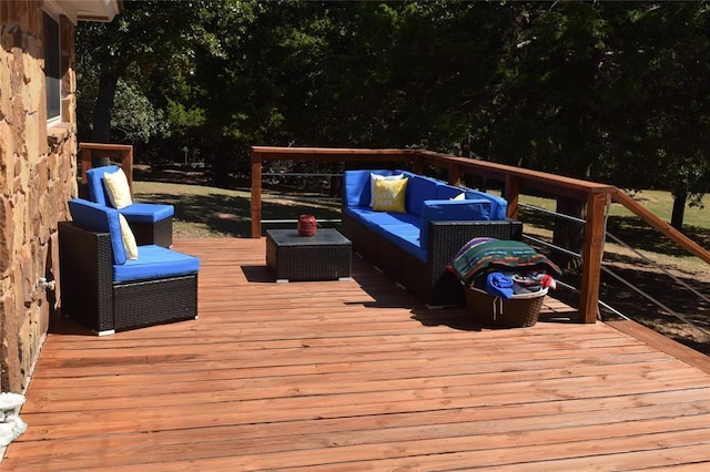 deck featuring an outdoor living space