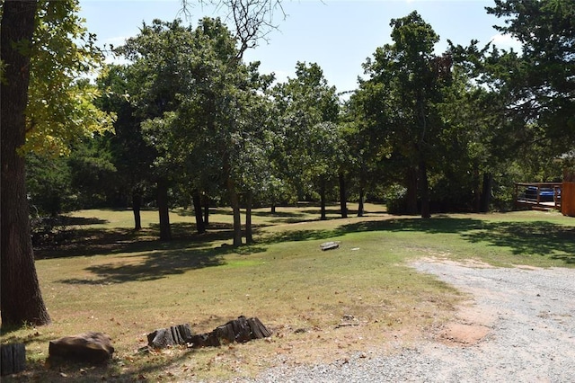 view of property's community with a lawn