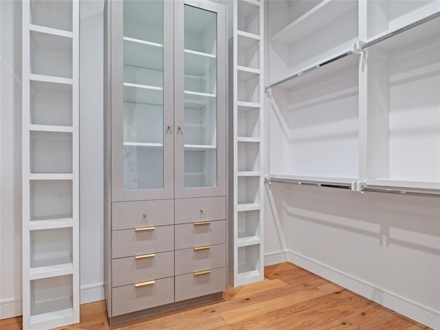 walk in closet featuring hardwood / wood-style floors