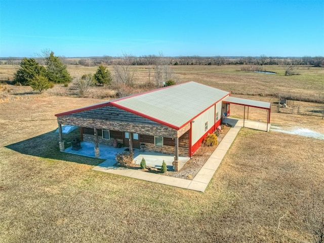 aerial view with a rural view