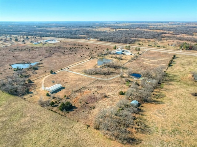 drone / aerial view with a rural view