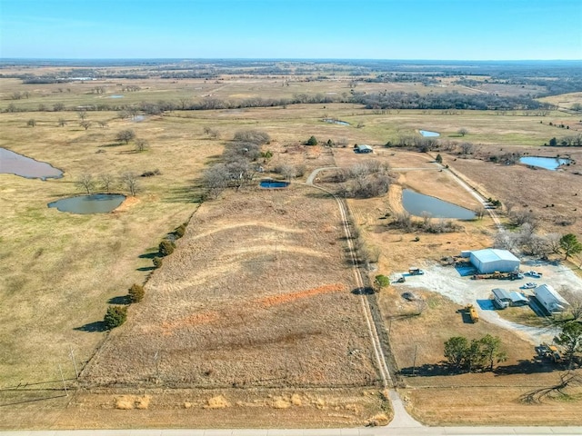 aerial view featuring a rural view