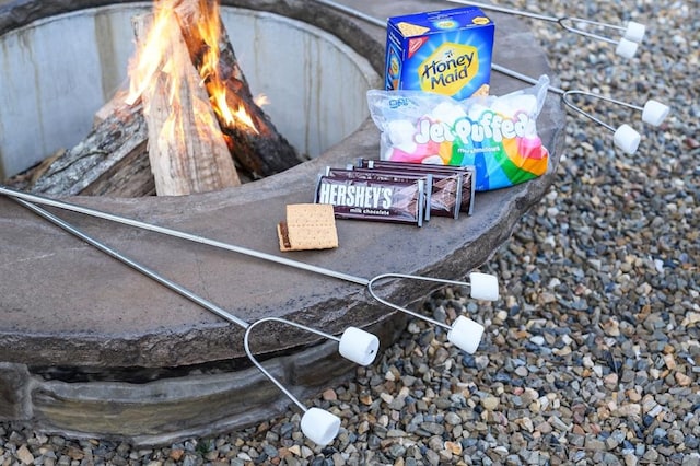 exterior details featuring a fire pit