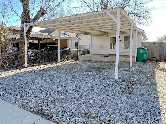 view of parking featuring a carport