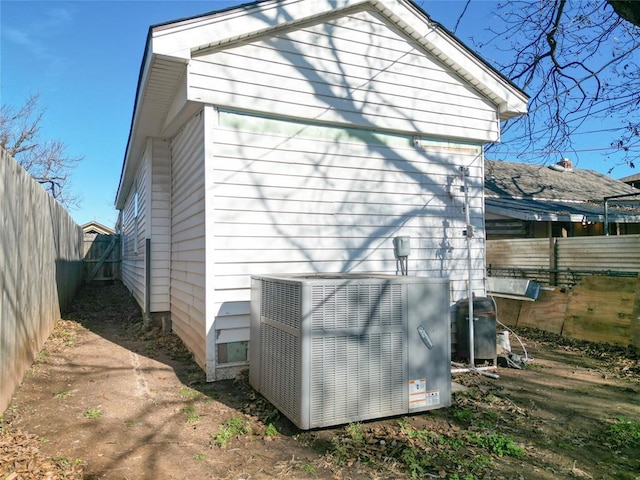 view of home's exterior featuring central AC unit