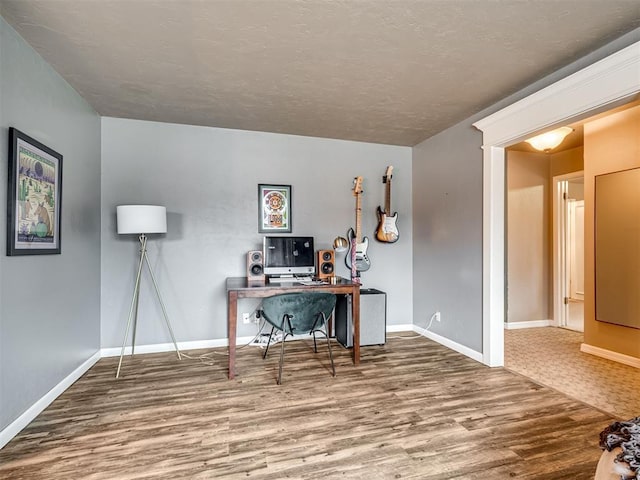 office space featuring hardwood / wood-style floors