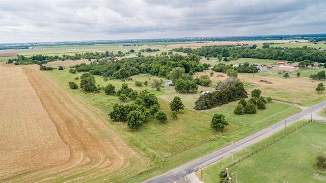 drone / aerial view with a rural view