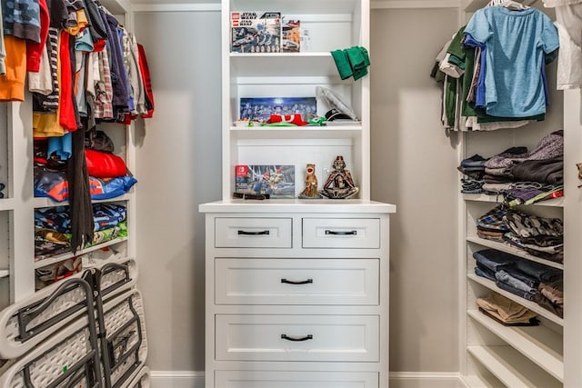 view of walk in closet