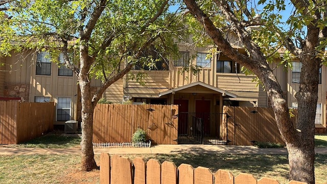 view of front of property with central AC unit