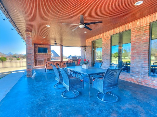 view of patio / terrace with ceiling fan