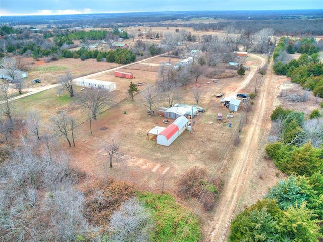 drone / aerial view with a rural view