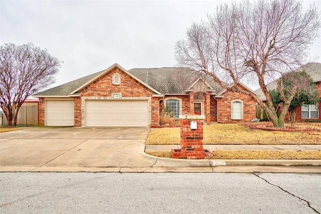 view of front of house with a garage