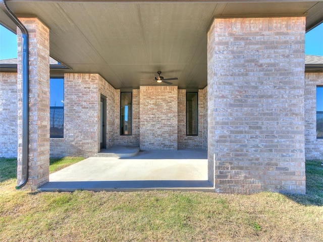 view of patio / terrace with ceiling fan