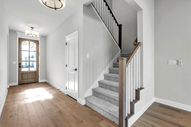 entrance foyer with wood-type flooring