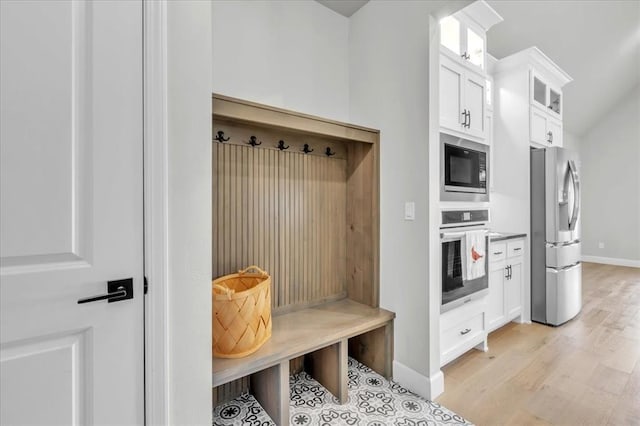 mudroom featuring light hardwood / wood-style flooring