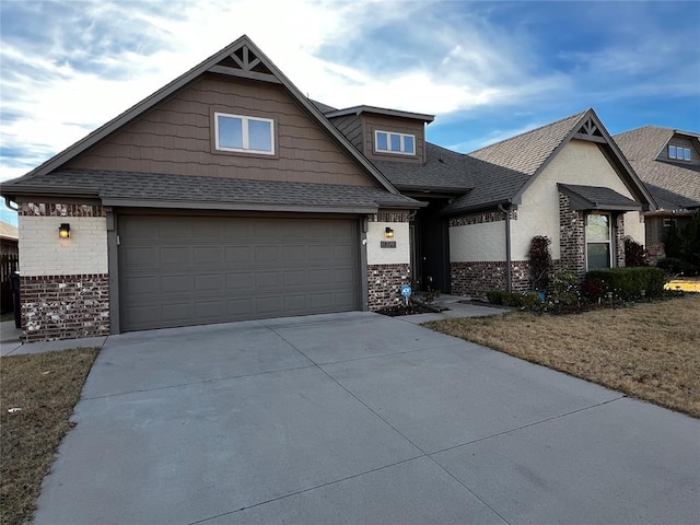 view of front of property featuring a garage