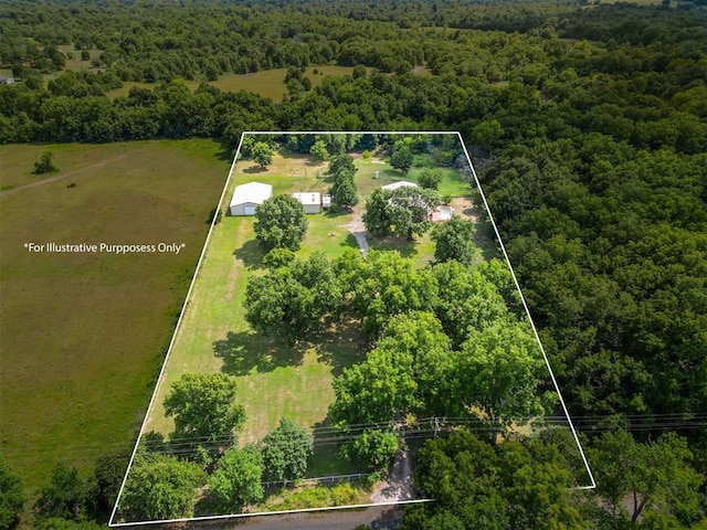 49900 W 201st St, Depew, OK 74028 - view of property location featuring property boundaries highlighted and a heavily wooded area