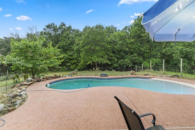 49900 W 201st St, Depew, OK 74028 - view of swimming pool featuring a patio area and view of scattered trees