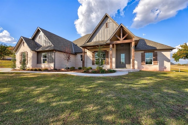 view of front of property with a front lawn