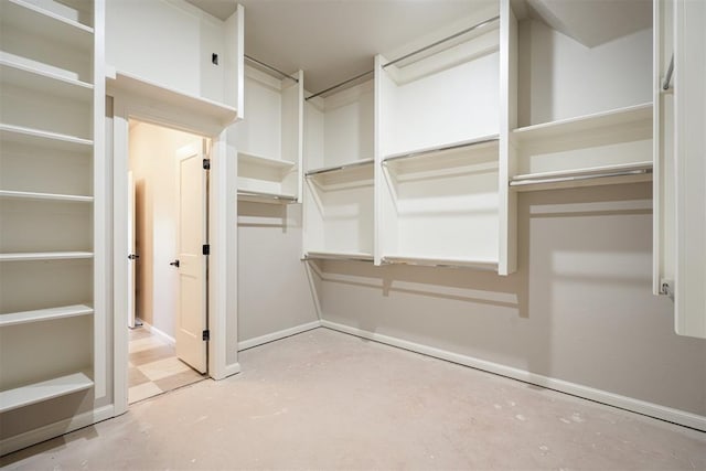 view of walk in closet