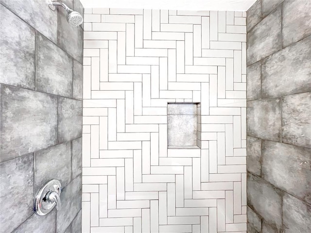 interior details featuring walk in shower